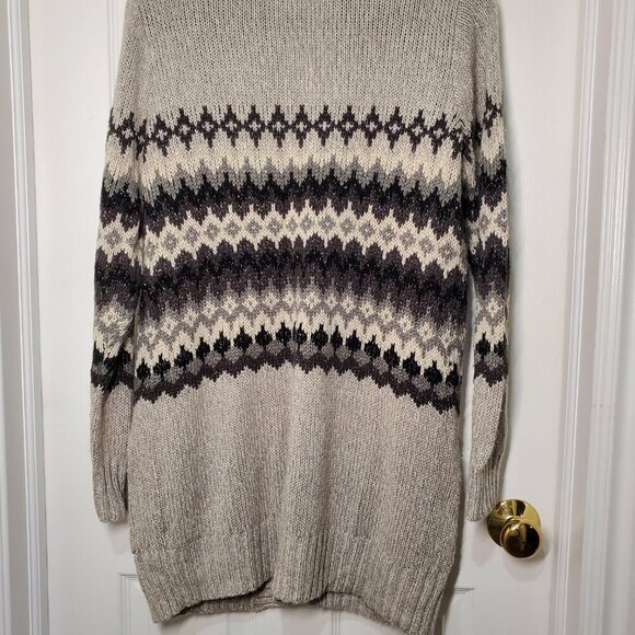 Sonoma Life + Style Women's Long Patterned Cardigan Sweater w. Pockets Size LG - Picture 5 of 8